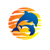 Dolphins and sun