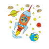 Rocket Spaceship Astronaut Space