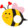 Sweet bee with heart