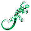 Green ornamental gecko pattern