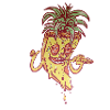 Pizza Ananas Mascotte Funky