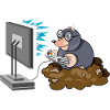 Mole Comic Gamer Funny Controller Gaming Logo