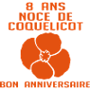 8 ans noce coquelicot