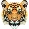 Tiger Polygon wild Löwe Geschenkidee