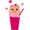 Kawaii milkshake with kitten