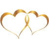 Golden double heart wedding anniversary