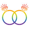 LGBT Wedding Rings Wedding Bachelor Party Couple Rainbow Diamond