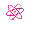 Buntes Atom Neutron Elektron
