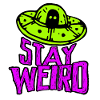 Stay Weird Alien Ufo Believer