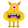 Bouche Monster jaune jaune.
