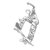 Skateboarder mit Skateboard