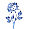 ROSE FLOWER MODERN metallic BLUE