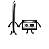 Cassette crayon vhs disquette cassette