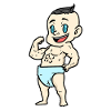 Baby with muscles six-pack