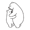 Bears cuddle white