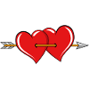 Two hearts with arrow
