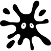 black spot with eyes