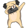 Dabbing Pug Cartoon