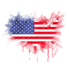 Aquarelle Drapeau USA