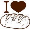 symbole du coeur amour j'aime pain pain tranche faim
