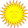 Sun with face