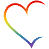 Couples d'amour LGBT arc-en-ciel ouvert
