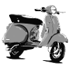 Oldtimer Roller Comic-Style (sw)
