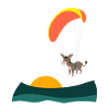 Donkey flies paraglider