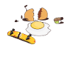 Opened skateboard egg