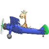 Airplane cartoon giraffe kids