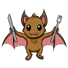 Mignon bébé chauve-souris Faim Repas