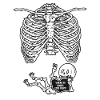 Pregnancy x-ray ribs skeleton reading book