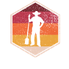 Retro Farmer Hexagon Design
