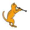 Chat joue clarinette