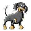 Happy Dachshund I Dackel I Teckel Hund Comic