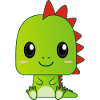 Dragon vert bébé mignon