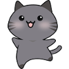 Happy gray go cat cartoon