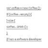 Code informaticien développeur café
