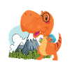 cool drôle nerd Dino