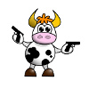 Cow with guns, Banksy