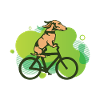 chien cool drôle en vélo