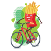 tshirt rigolo vélo frites