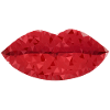 Intense Red Geometric Lips
