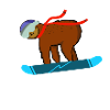 Snowboard sloth