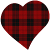black red plaid heart - tartan
