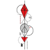 Pattern diamonds red