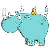 Wild rhinoceros - Animal Cartoon