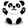 Happy panda cartoon