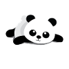 Lying panda cartoon