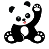 Cute sitting panda cartoon